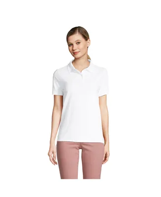 Lands' End Women's Tall Mesh Cotton Short Sleeve Polo Shirt