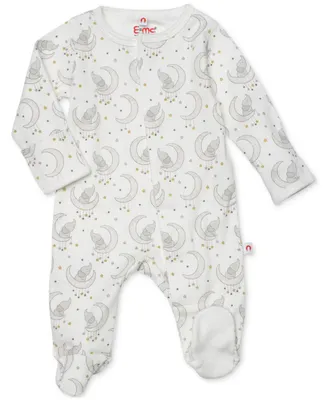 Easy = Magnetic Close Baby Boys or Girls Elephant-Print Footed Coverall