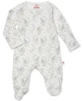 Easy = Magnetic Close Baby Boys or Baby Girls Elephant-Print Footed Coverall