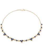 Black Sapphire Mini Cluster Ankle Bracelet (7/8 ct. t.w.) in 14k Gold-Plated Sterling Silver
