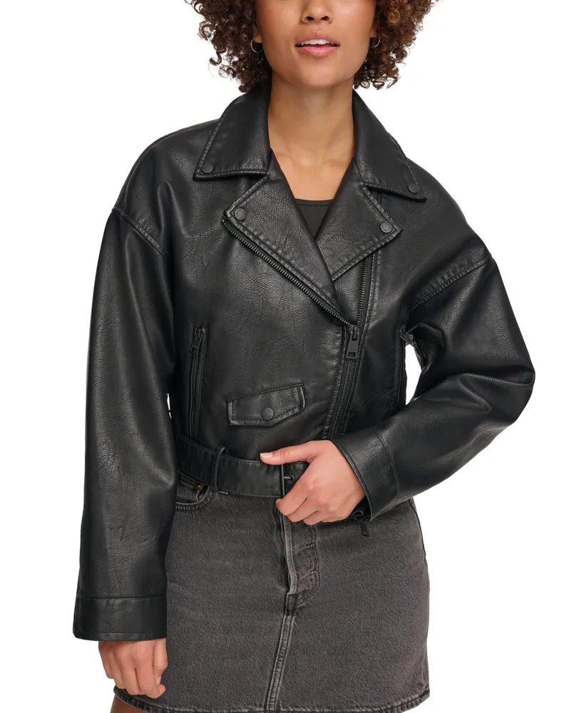 Levi's Women's Cropped Belted Moto Jacket