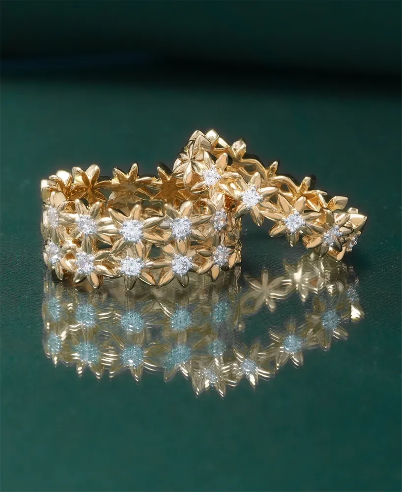 Audrey by Aurate Diamond Flower Ring (1/3 ct. t.w.) Gold Vermeil, Created for Macy's