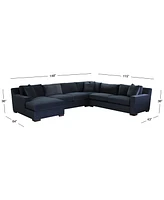 Marristin 148" 4-Pc. Fabric Chaise Sectional, Created for Macy's