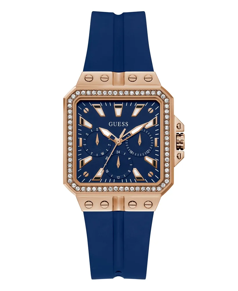 Guess Women's Multi-Function Blue Silicone Watch 34mm