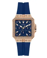 Guess Women's Multi-Function Blue Silicone Watch 34mm