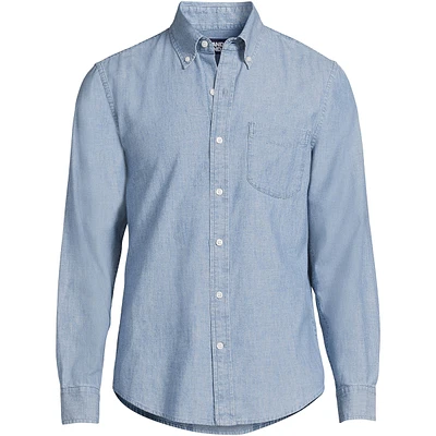 Lands' End Men's Long Sleeve Chambray Shirt