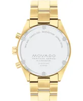 Movado Men's Datron Swiss Quartz Chrono Ionic Plated Gold Steel Watch 40mm - Gold