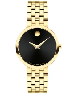 Movado Women's Museum Classic Swiss Quartz Yellow Pvd Watch 30mm - Gold