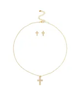 Aaliyah Cross Necklace And Earring Set