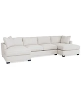 Nightford 146" 3-Pc. Fabric Double Chaise Sectional, Created for Macy's