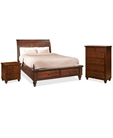 Cambridge Sleigh Storage Queen Bed 3pc (Bed + Chest + Nightstand)