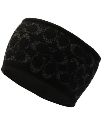 Coach Women's Metallic Signature Logo Headband