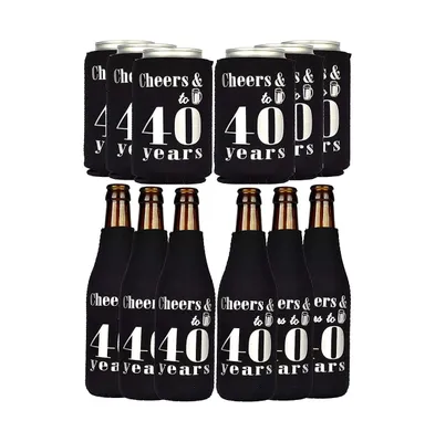 Men's 40th Birthday Can Cooler, Decorations, Favors, and Party Supplies Set, Perfect Gift for Celebrating the Big 4-0 Milestone