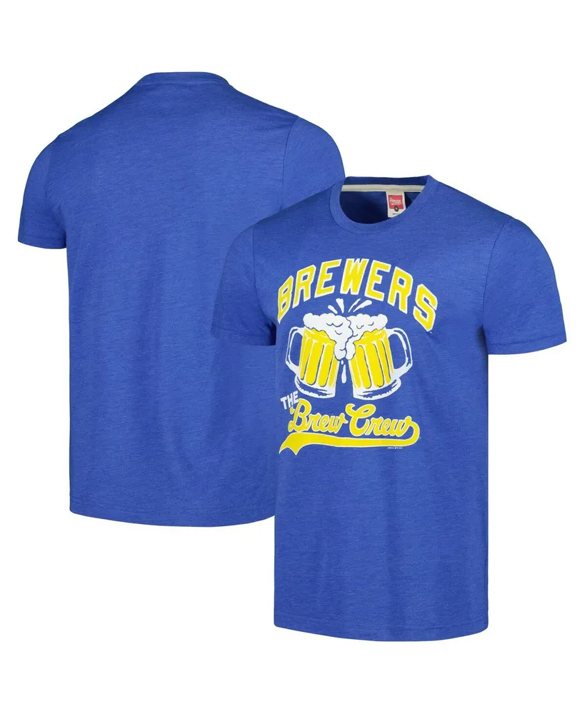 Milwaukee Brewers Homage Doodle Collection The Brew Crew Tri-Blend T-Shirt  - Royal