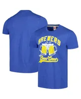 Men's Homage Royal Milwaukee Brewers Doddle Collection The Brew Crew Tri-Blend T-shirt