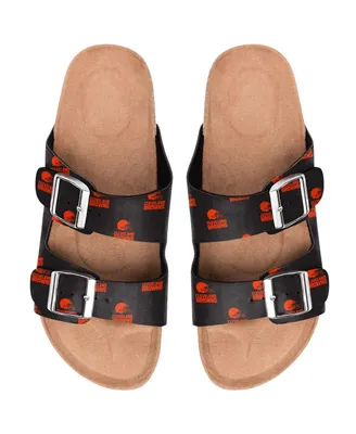 Women's Cleveland Browns Mini Print Double Buckle Sandal