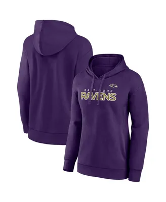 Women's Fanatics Purple Baltimore Ravens Iconic Cotton Fleece Checklist Pullover Hoodie