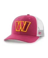 Men's '47 Brand Burgundy, White Washington Commanders Trucker Snapback Hat