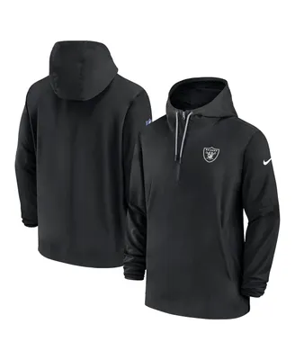 Men's Nike Black Las Vegas Raiders Sideline Quarter-Zip Hoodie