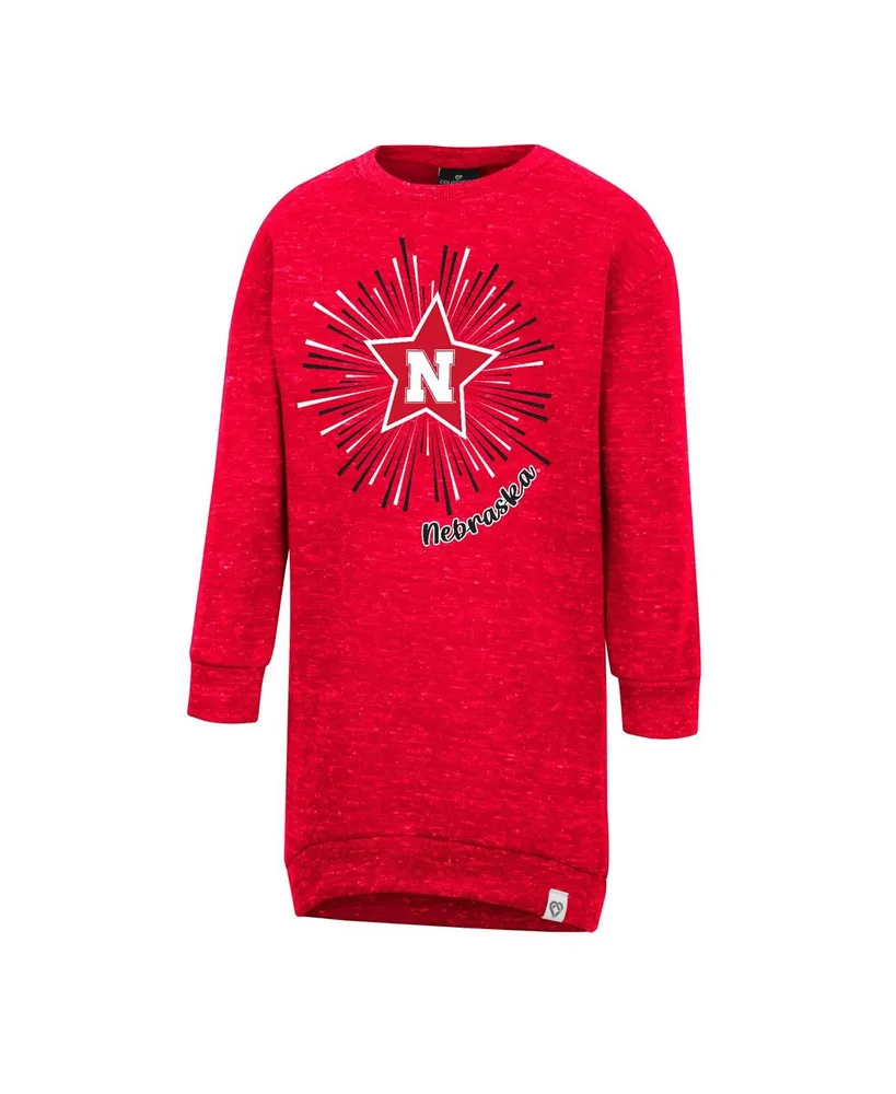 Toddler Girls Colosseum Scarlet Nebraska Huskers Cindy Lou Sweatshirt Dress