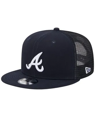 Men's New Era Navy Atlanta Braves Team Color Trucker 9FIFTY Snapback Hat