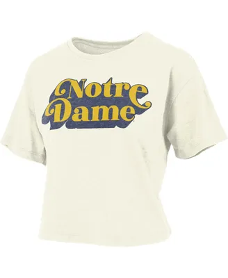 Women's Pressbox White Notre Dame Fighting Irish Vintage-Like Easy T-shirt