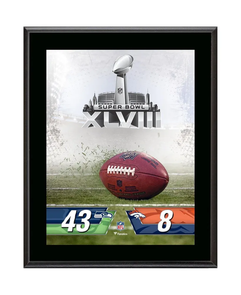 Seattle Seahawks Vs. Denver Broncos Super Bowl Xlviii 10.5" x 13" Sublimated Plaque