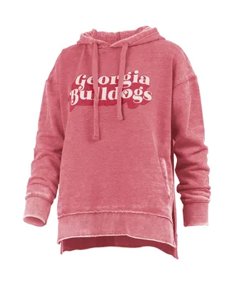 Women's Pressbox Red Georgia Bulldogs Vintage-Like Falkland Pullover Hoodie