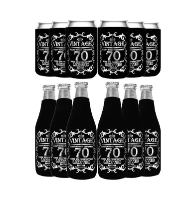 70th Birthday Can Coolers, Cheers to 70 Years, Gifts for Men, Decorations and Party Supplies, Perfect Favors for Celebrating the Big Seven Zero