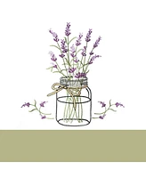 Kate Aurora Montauk Accents Lavender Floral Embellished Complete 3 Piece Kitchen Curtain Tier & Valance Set