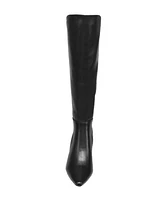 French Connection Women's Logan Leather Pointed Toe Knee High Boots