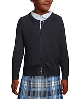 Lands' End Girls School Uniform Cotton Modal Cardigan Sweater