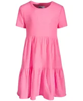 Epic Threads Big Girls Short-Sleeve Waffled Tiered Dress, Created for Macy's