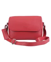 Mancini Pebbled Collection Kimberly Leather Flap Closure Handbag
