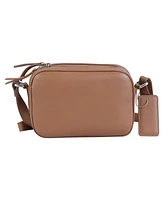 Mancini Pebbled Collection Clara Leather Small Crossbody Bag