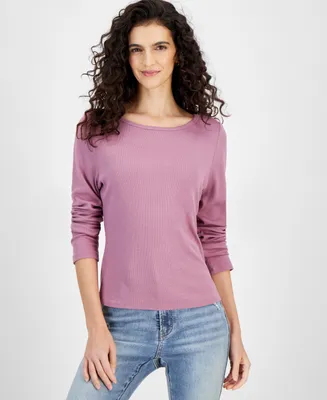 And Now This Women's Ribbed Boat-Neck Top, Created for Macy's