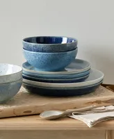 Denby Studio Blue 4-Pc. Medium Coupe Plate Set