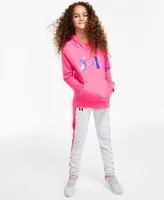 Under Armour Big Girls Armour Fleece Iridescent Big Logo Hoodie Armour Fleece Pants