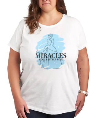 Air Waves Trendy Plus Size Disney Cinderella Graphic T-shirt