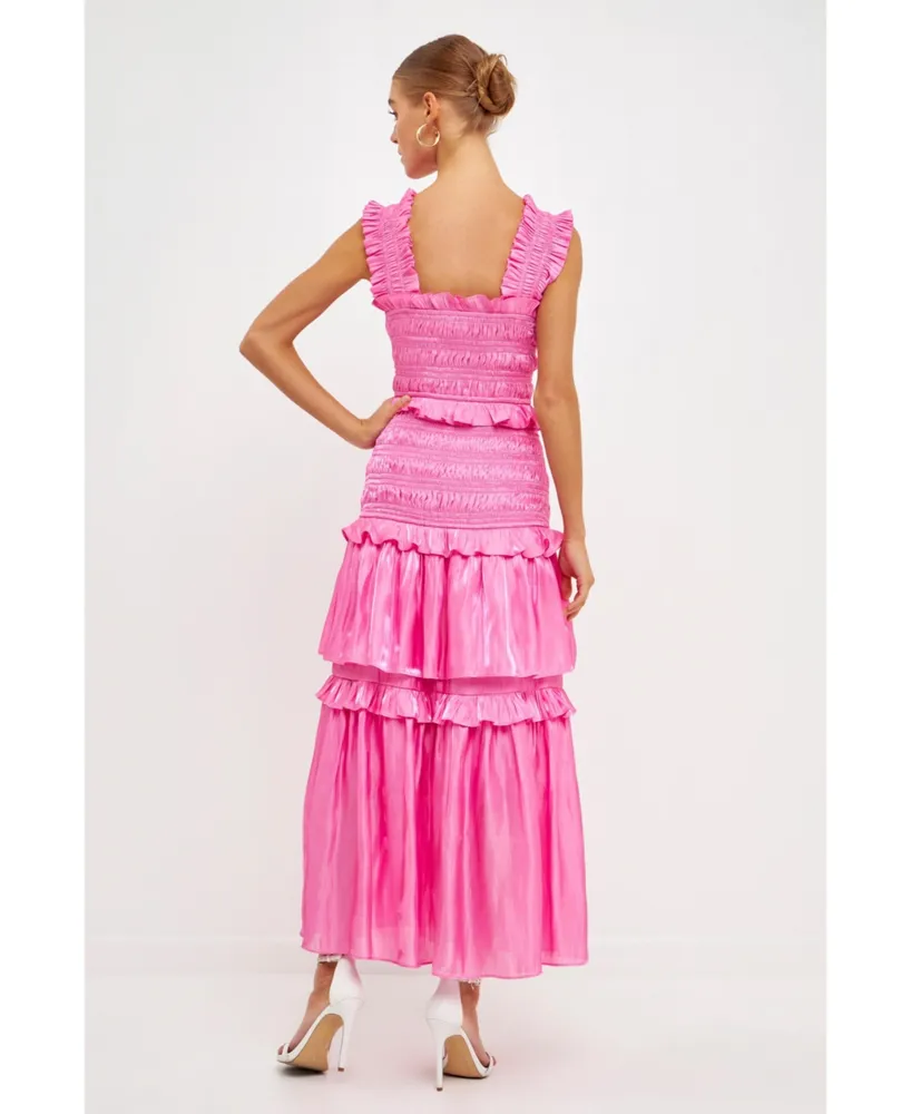 endless rose Women's Sheen Smocked Maxi Dress