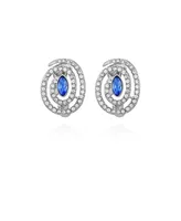 T Tahari Silver-Tone Sparkling Spiral Stud Clip-On Earrings