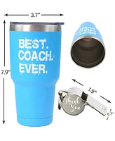 Meant2tobe Best Coach Ever Tumbler - Ideal Gift for Coach, Perfect Christmas, Appreciation, and Cheer Coaches