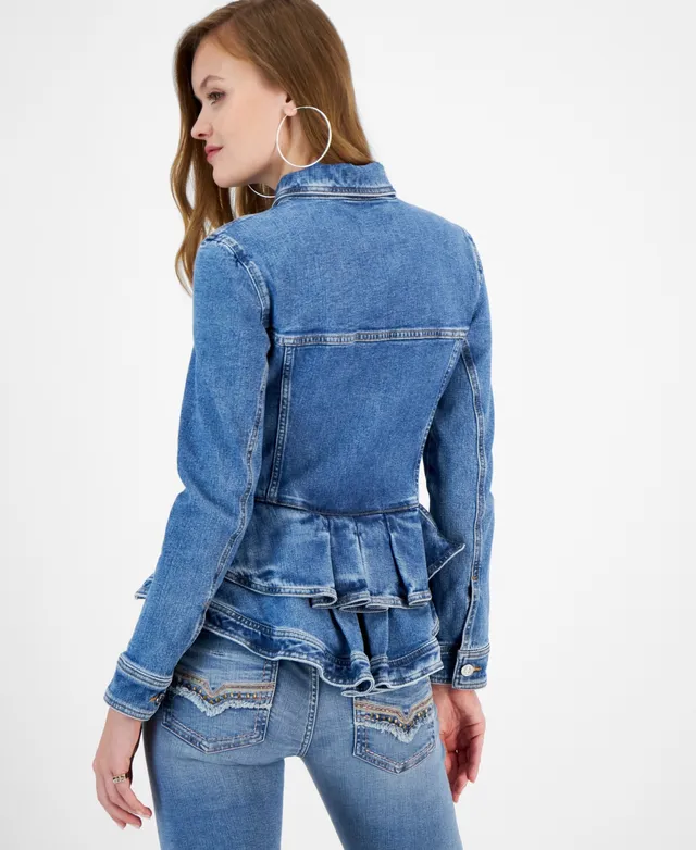 guess peplum denim jacket