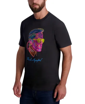 Karl Lagerfeld Paris Men's Multicolor Face Graphic T-Shirt