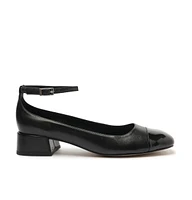 Arezzo Women's Chloe Ankle Strap Low Block Heel Pumps