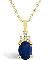 Macy's Sapphire (1-1/2 Ct. t.w.) and Diamond (1/10 Pendant Necklace