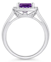 Macy's Amethyst (2 ct. t.w.) and Diamond (1/4 Halo Ring 14K Gold