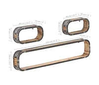 3 Piece Wall Shelf Set Solid Mango Wood