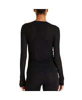 Alala Adult Women Washable Cashmere Blend Long Sleeve Crew Neck Top