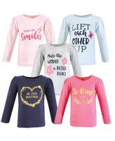 Hudson Baby Toddler Girls Long Sleeve T-Shirts, Be Kind